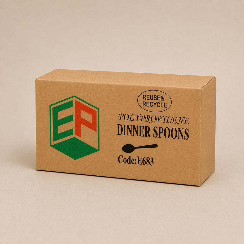 White Disposable Plastic Dinner Spoons