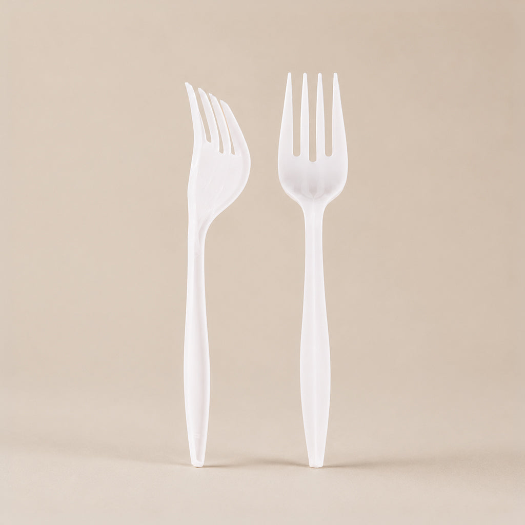 White Disposable Plastic Dinner Forks
