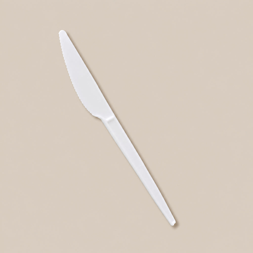 White Disposable Plastic Dinner Knives