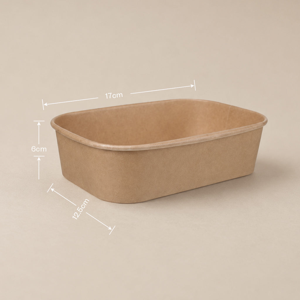 Brown Kraft Rectangular Containers 750ml